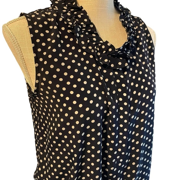 Dalia Collection Navy Polka Dot Blouse - Picture 3 of 8